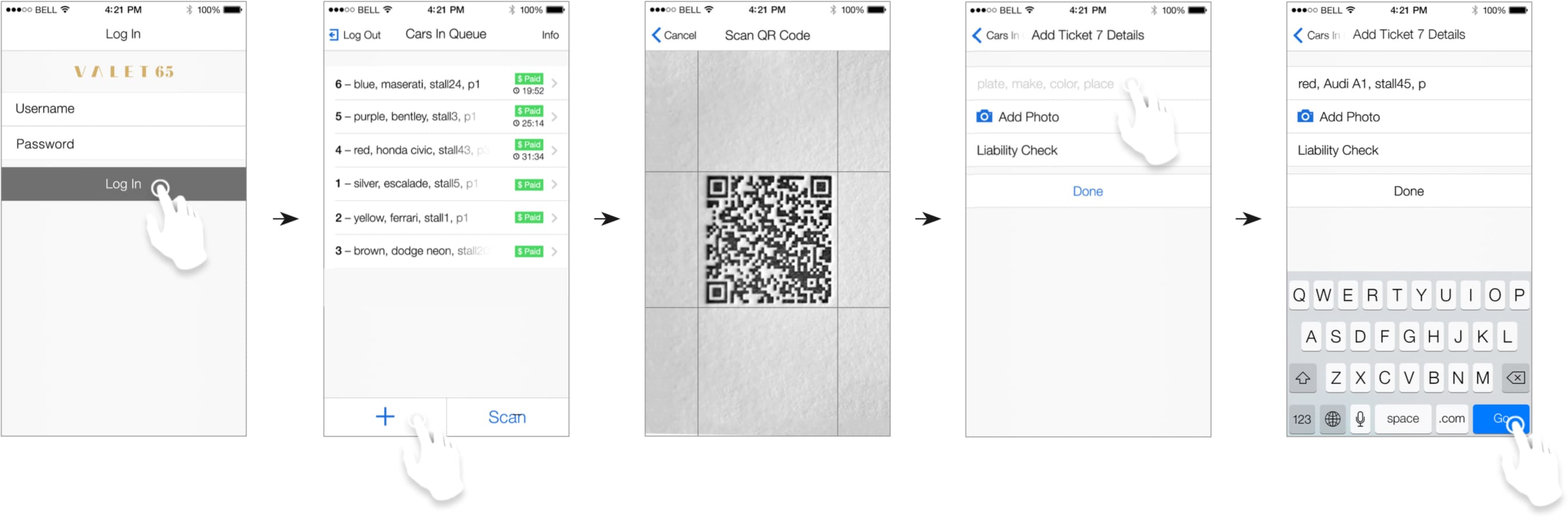 Wireframe of company ticket scanner